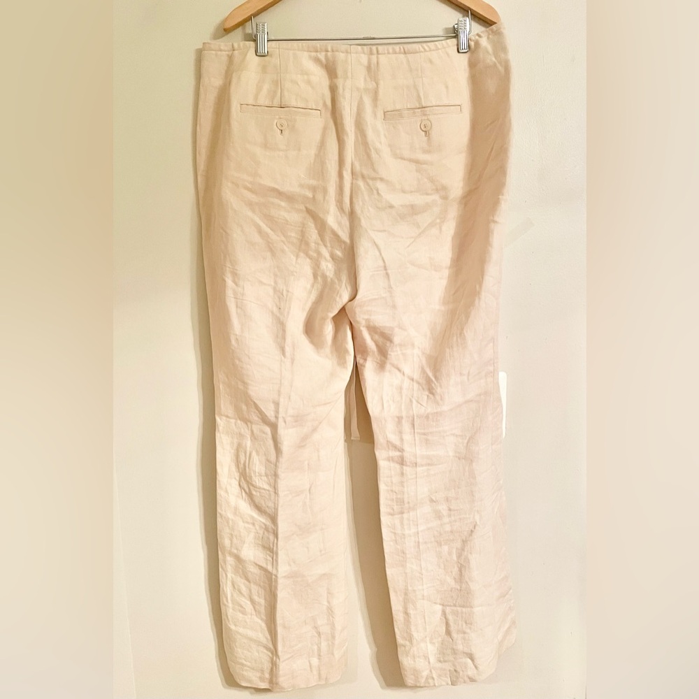 Talbot's: Classic Linen Trousers Cream Size 18W- EUC - Picture 2 of 9